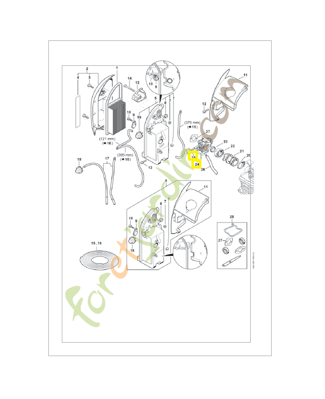 Carburateur c1q-s 184 4282-120-0611. Pièce détachée Stihl / Vicking