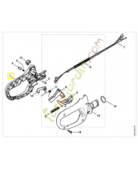 Monture de poignée gauche 4237-791-0607. Pièce de rechange Sithl / Vicking
