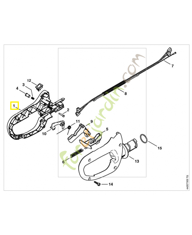 Monture de poignée gauche 4237-791-0607. Pièce de rechange Sithl / Vicking