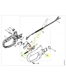 Monture de poignée droite 4237-791-0608. Pièce de rechange Sithl / Vicking