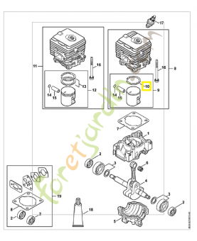 Segment de piston d,34x1,2mm 4237-034-3001. Pièce de rechange Sithl / Vicking