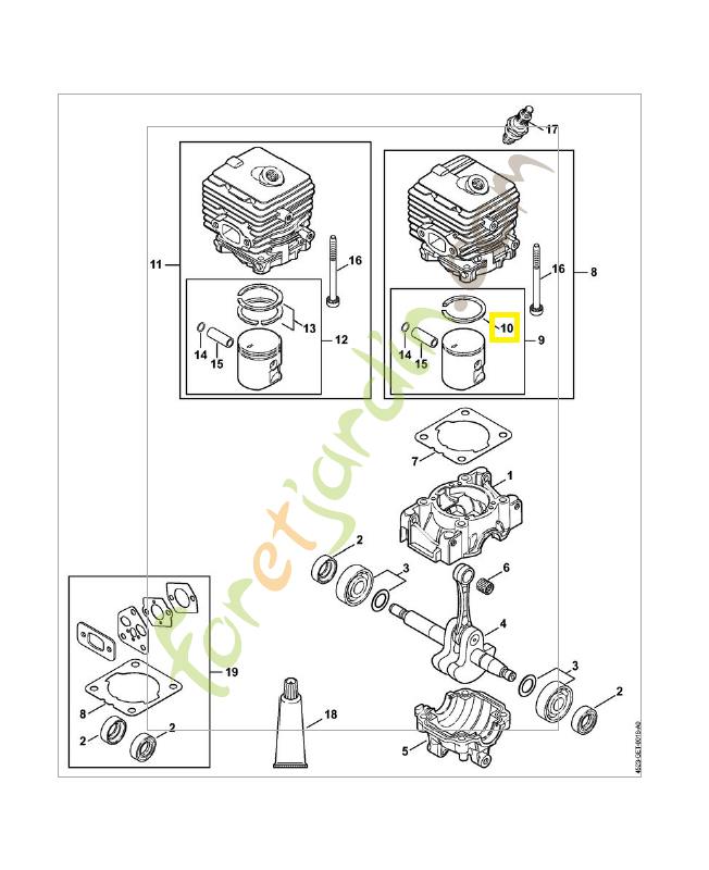 Segment de piston d,34x1,2mm 4237-034-3001. Pièce de rechange Sithl / Vicking