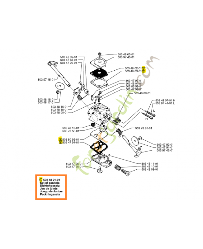 Kit membrane 503482101. Pièce de rechange Husqvarna