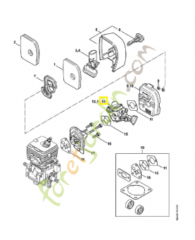 Carburateur c1m s204 4241-120-0608. Pièce de rechange Sithl / Vicking