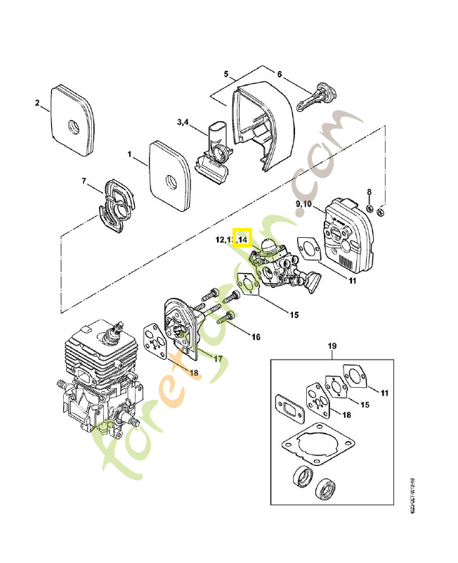 Carburateur c1m s204 4241-120-0608. Pièce de rechange Sithl / Vicking
