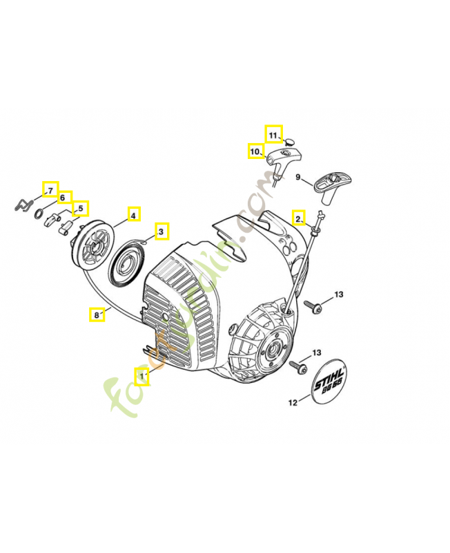 Carter ventilateur av.lanceur 4241-080-2110. Pièce de rechange Sithl / Vicking