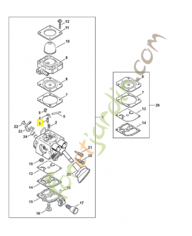Pointeau d'admission Z000-018-Z000. Pièce détachée Stihl 