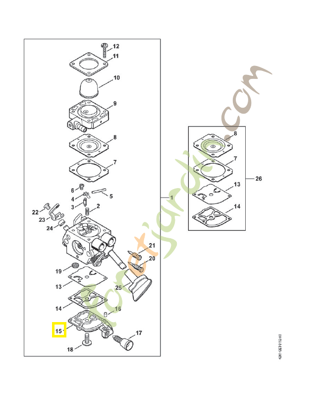 Couvercle 4241-121-0800. Pièce de rechange Sithl / Vicking