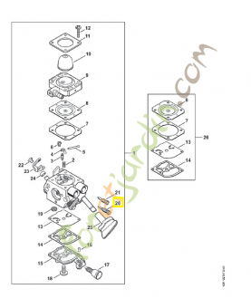 Vis L de richesse au ralenti Z000-031-Z010. Pièce détachée Stihl 