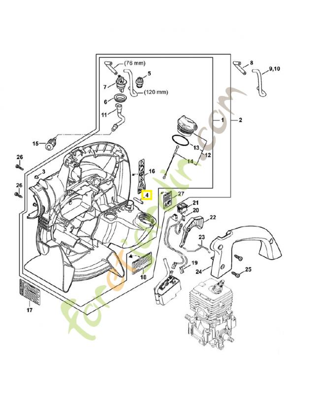 Goupille 5 m6x28 9371-470-2680. Pièce de rechange Sithl / Vicking