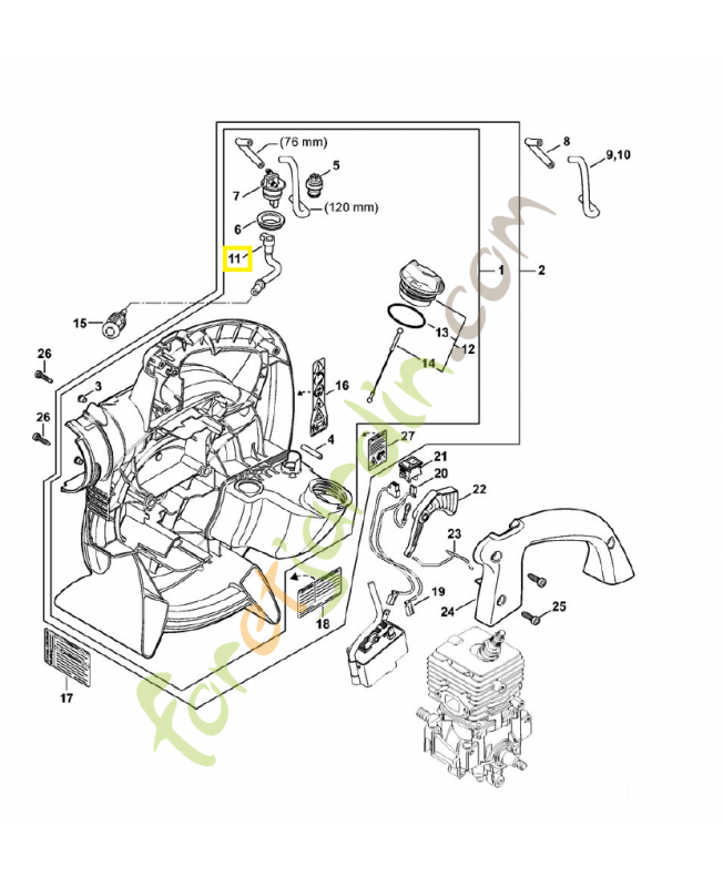 Tuyau essence 4241-358-7700. Pièce de rechange Sithl / Vicking
