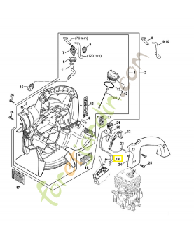 Câble électrique 4241-440-1900. Pièce de rechange Sithl / Vicking