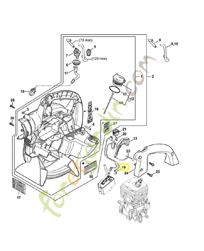 Câble électrique 4241-440-1900. Pièce de rechange Sithl / Vicking