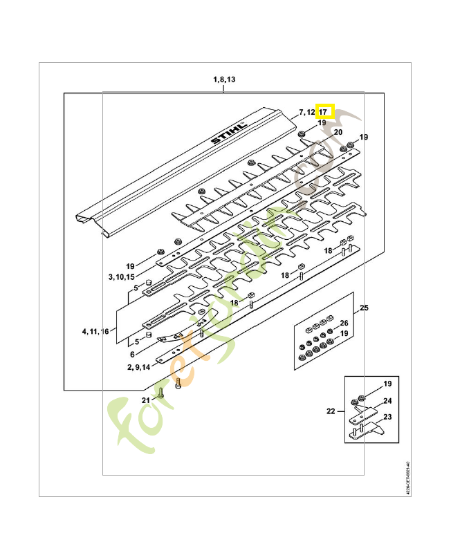 Protège couteau 750mm 4226-790-9203. Pièce de rechange Sithl / Vicking Protège couteau 750mm 4226-790-9203. Pièce de rechange Sithl / Vicking