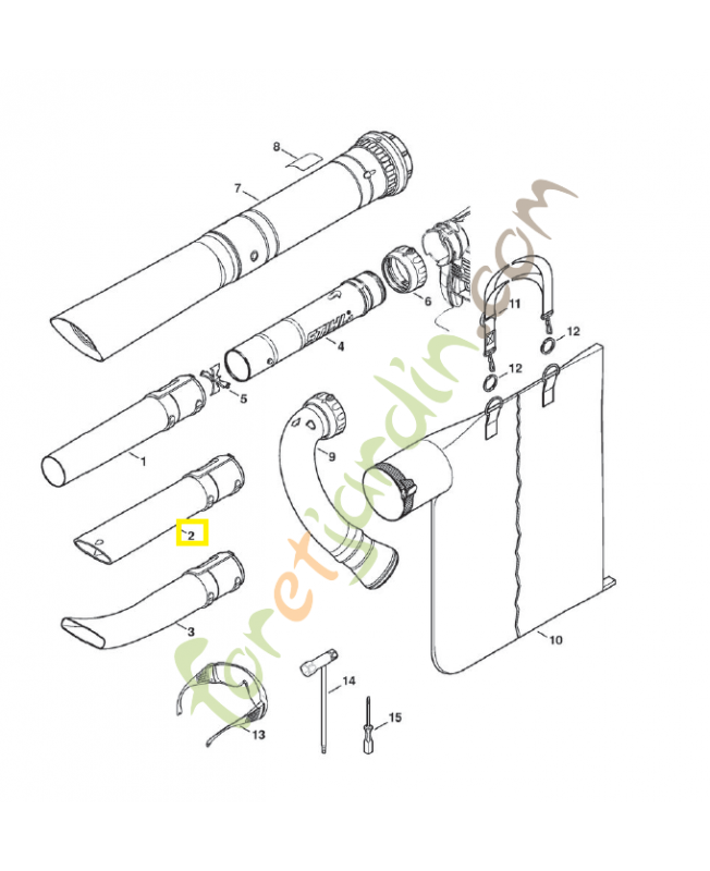 Buse plate droit 4229-708-6301. Pièce de rechange Sithl / Vicking 