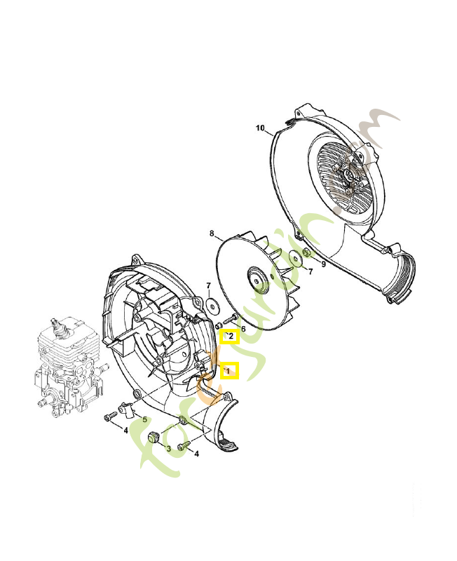 Carter de turbine 4241-700-4112. Pièce de rechange Sithl / Vicking