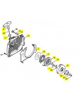 Carter ventilateur av.lanceur 1141-080-2103. Pièce détachée Stihl / Vicking