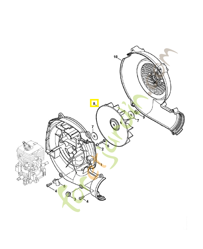 Turbine 4241-704-3401. Pièce de rechange Sithl / Vicking