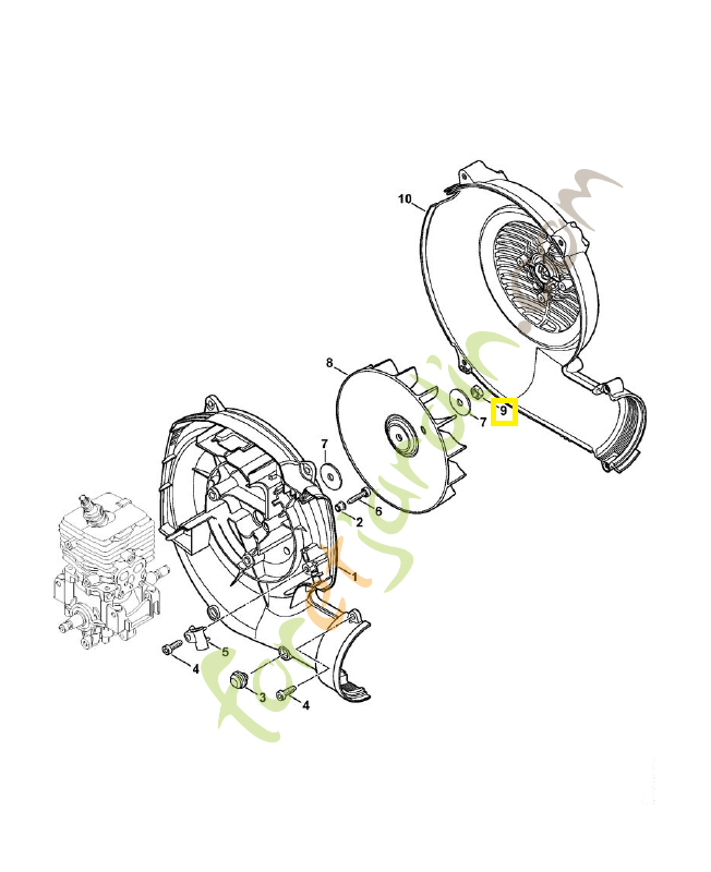 Écrou six pans m8x1 9211-260-1150. Pièce de rechange Sithl / Vicking