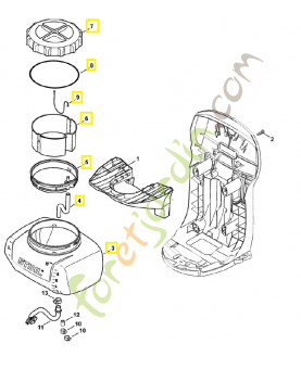 Réservoir a liquide 4241-700-0800. Pièce de rechange Sithl / Vicking