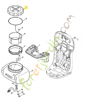 Couvercle de réservoir 4244-700-0903. Pièce de rechange Sithl / Vicking