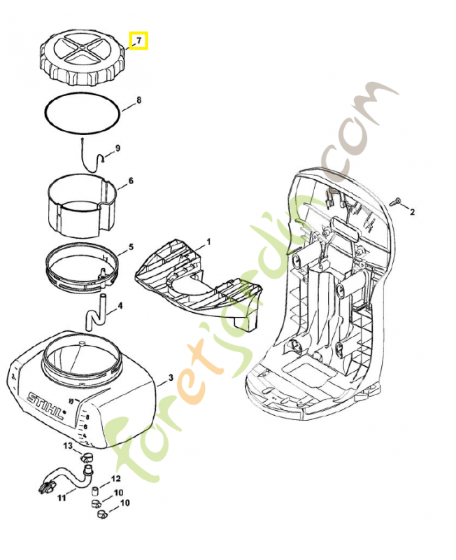 Couvercle de réservoir 4244-700-0903. Pièce de rechange Sithl / Vicking
