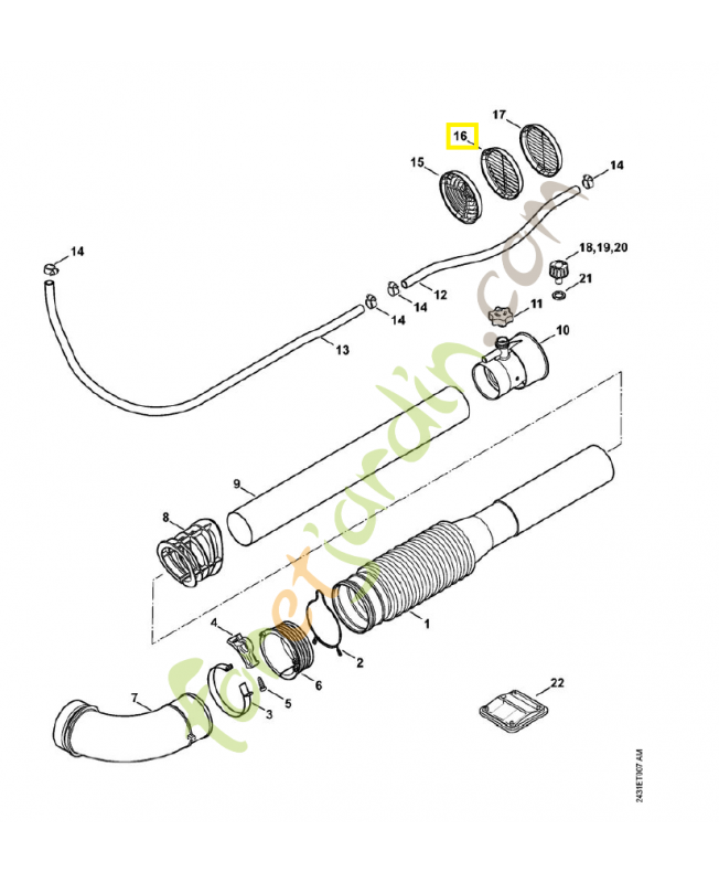 Grille déviation double 4241-708-6600. Pièce de rechange Sithl / Vicking