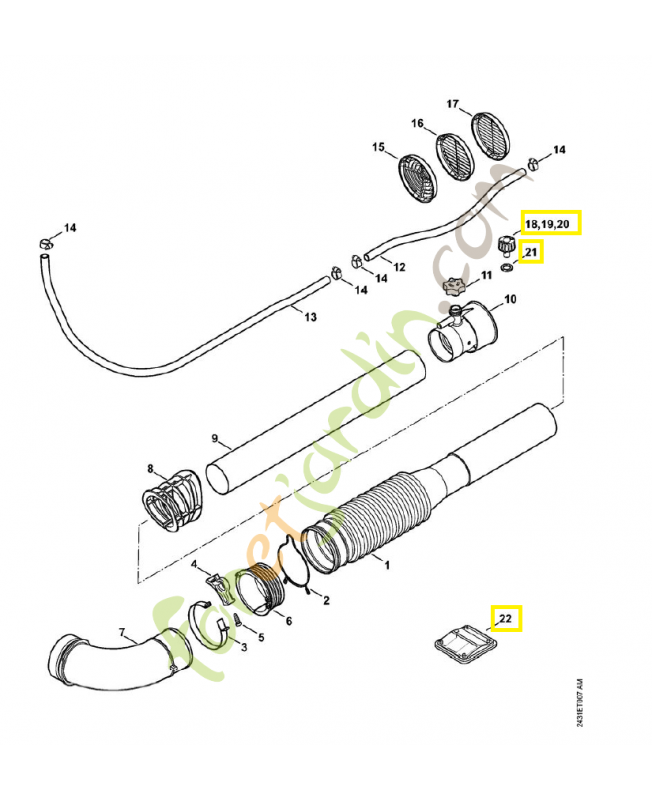 Kit de buse ULV 4241-007-1009. Pièce de rechange Sithl / Vicking