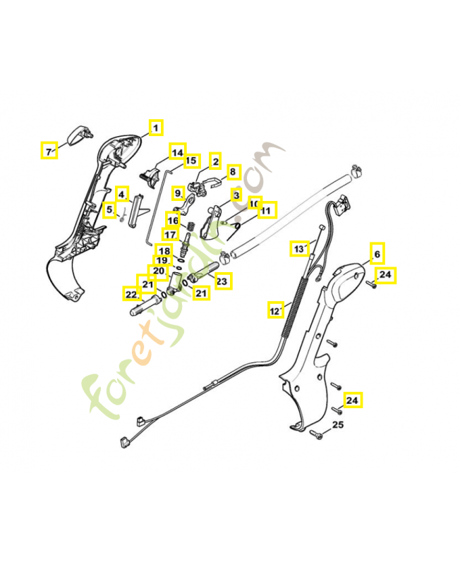 Poignée de commande 4241-790-1301. Pièce de rechange Sithl / Vicking