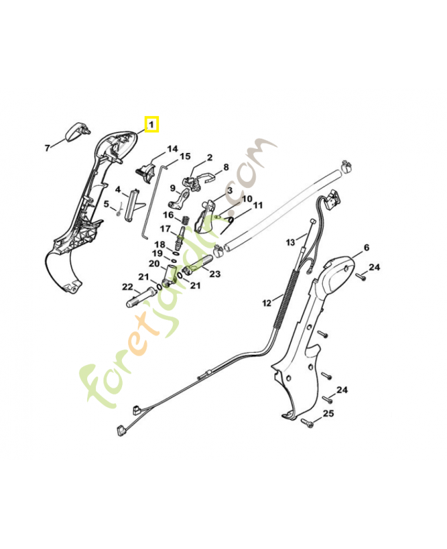 Monture poignée intérieure 4244-791-0800. Pièce de rechange Sithl / Vicking