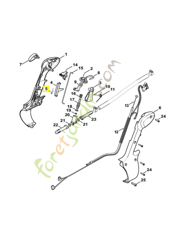 Ressort coudé 4244-182-4502. Pièce de rechange Sithl / Vicking