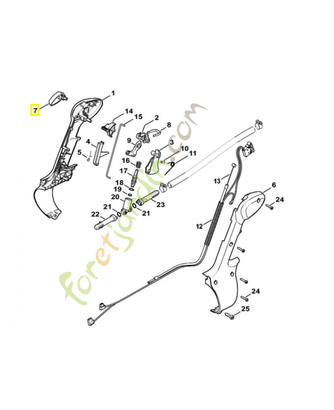 Levier de réglage 4244-182-2900. Pièce détachée Stihl / Vicking