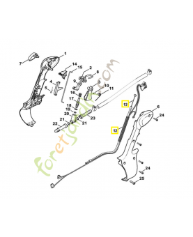 Câble commande des gaz 4241-180-1104. Pièce de rechange Sithl / Vicking