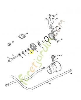 Bague étanchéité 10x22x6 9640-003-0970. Pièce de rechange Sithl / Vicking