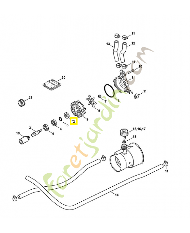 Bague étanchéité 10x22x6 9640-003-0970. Pièce de rechange Sithl / Vicking