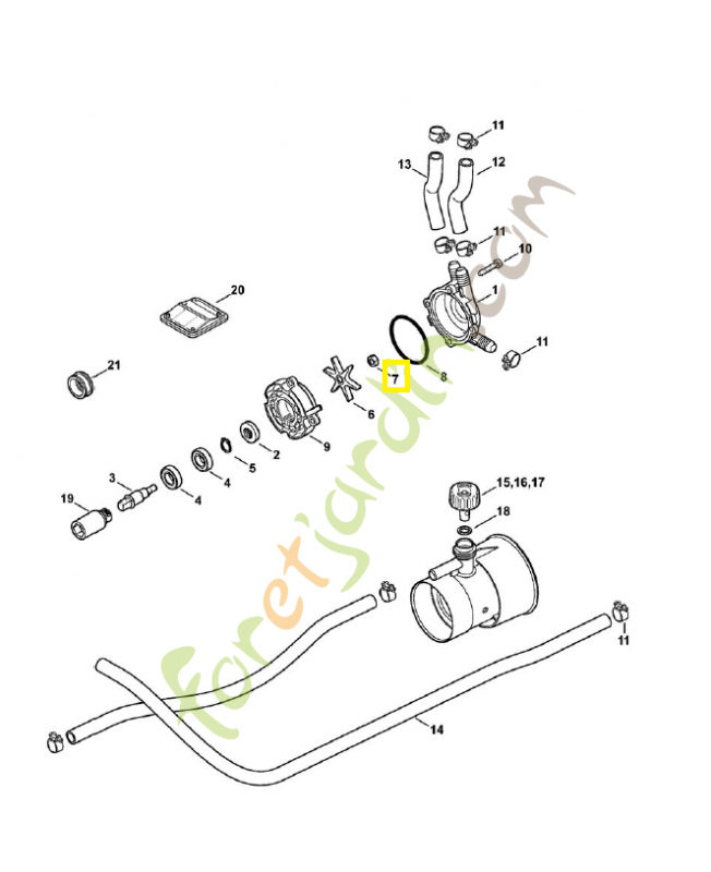Écrou six pans m6-v 2a 9210-421-0900. Pièce de rechange Sithl / Vicking