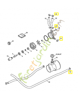Collier de serrage 9771-021-1400. Pièce de rechange Sithl / Vicking