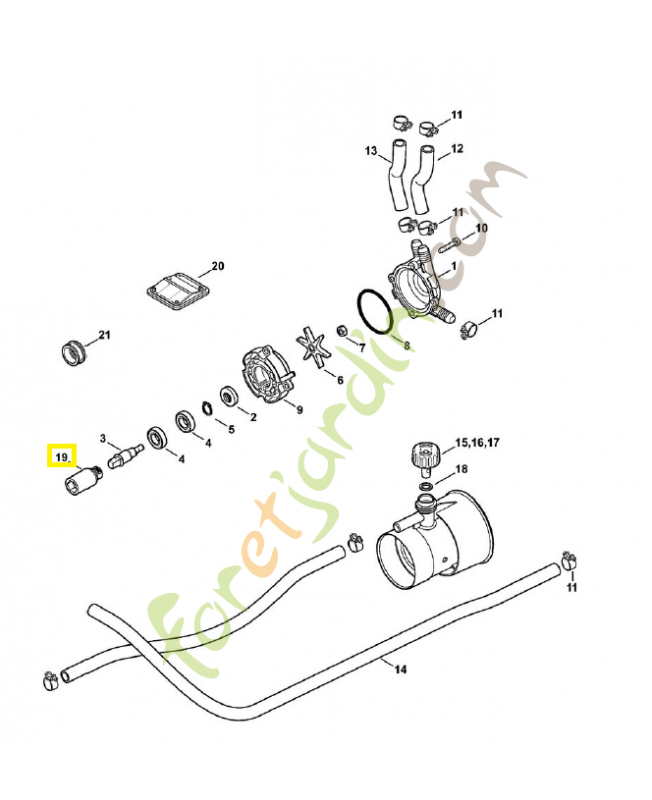 Pièce d'accouplement 4241-162-3100. Pièce de rechange Sithl / Vicking