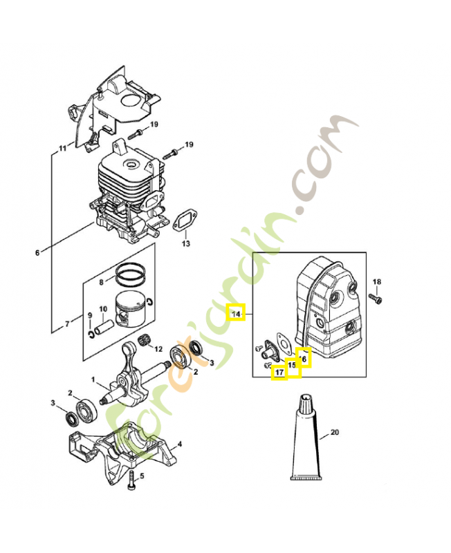 Silencieux sr 430/450 4244-140-0600. Pièce de rechange Sithl / Vicking