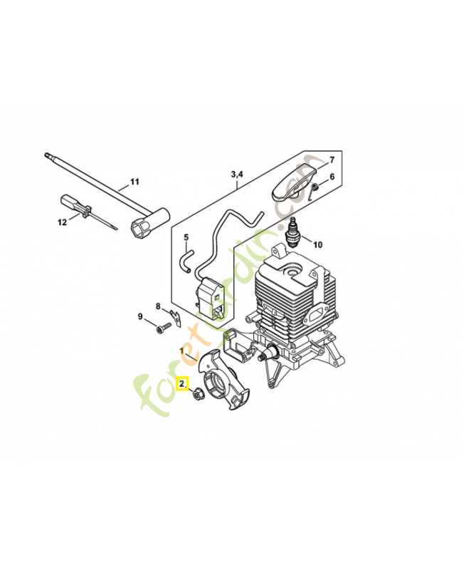 Écrou a collet m8x1-10. Pièce détachée Stihl / Vicking