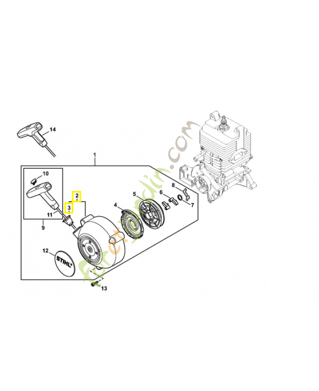 Couvercle lanceur nu 4244-190-0402. Pièce de rechange Sithl / Vicking Couvercle lanceur nu 4244-190-0402. Pièce de rechange Sithl / Vicking