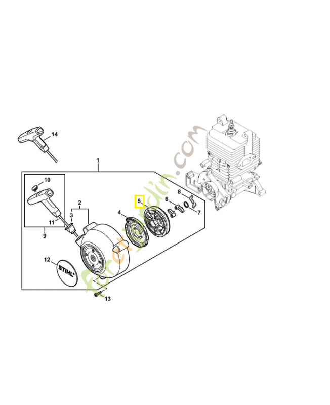 Poulie a cable 4119-195-0400. Pièce de rechange Sithl