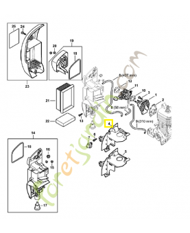 Capot de canalisation d'air 4244-087-3002. Pièce détachée Stihl / Vicking