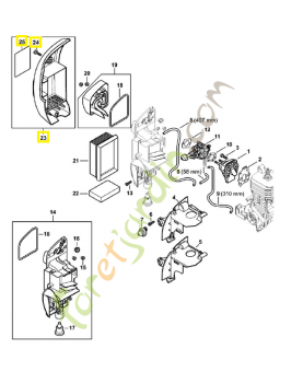 Couvercle de filtre 4244-140-1003. Pièce détachée Stihl / Vicking