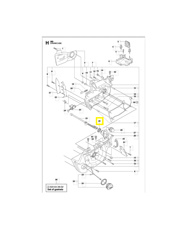 Ferrure 504010901. Pièce de rechange Husqvarna
