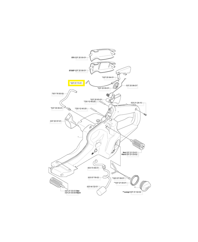 câble des gaz. Pièce de rechange Husqvarna