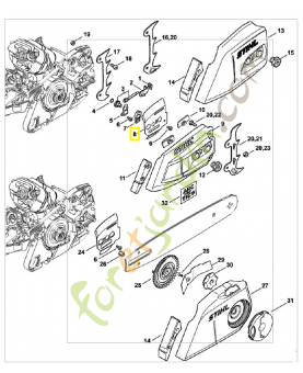 Tôle latéral intérieure 1141-664-1030. Pièce détachée Stihl / Vicking