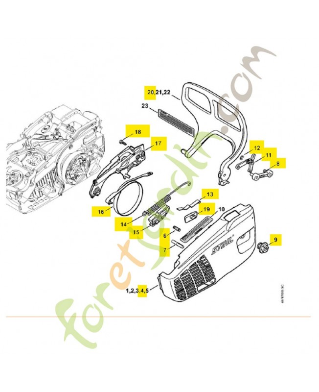 Repères 1- 6 à 9 Couvercle