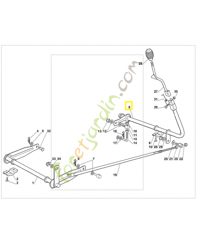 Levier 6126-700-2421. Pièce de rechange Sithl / Vicking