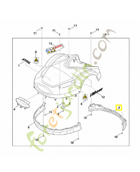 Renfort de protection arrière 6309-706-7310. Pièce de rechange Sithl / Vicking